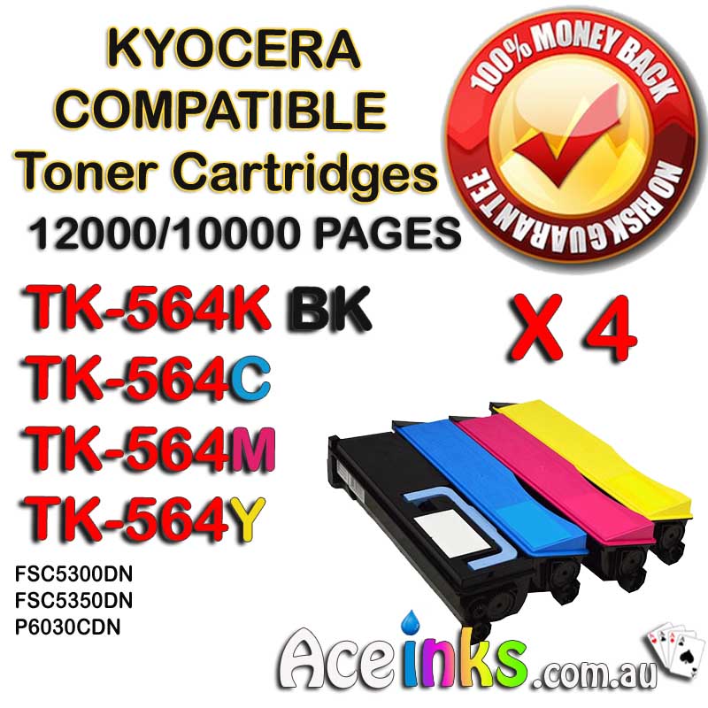 4 Pack Combo Compatible Kyocera TK-564K FSC5300DN BK CMY